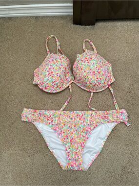 Women’s Multicolor Confetti Print Bikini Swim Set